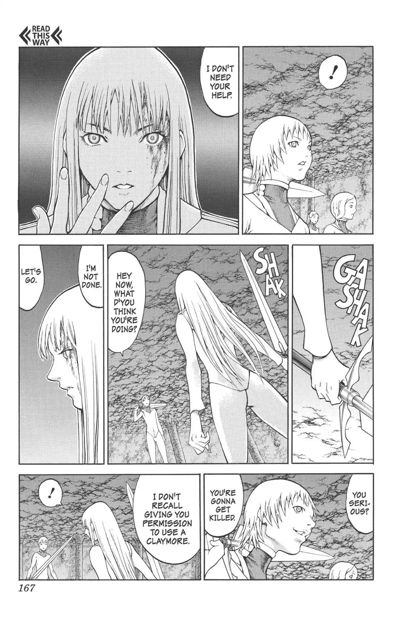 Claymore Chapter 77.6 page 8 - Vol.14 Extra Scene 4: Untarnished Resolve