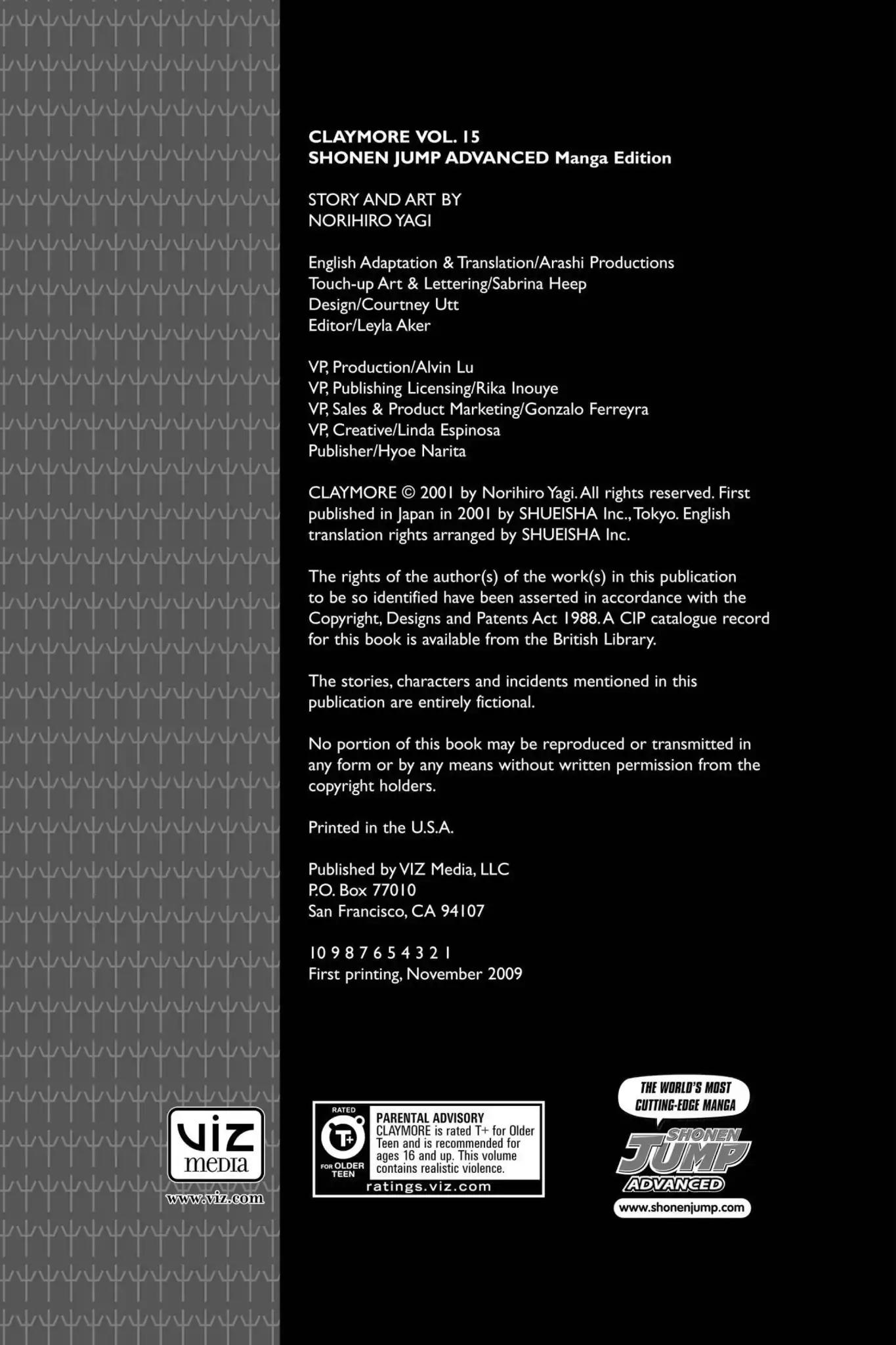 Claymore Chapter 78 page 3 - Chapter 78: Vol.15 Scene 78: Genesis of War, Part 1