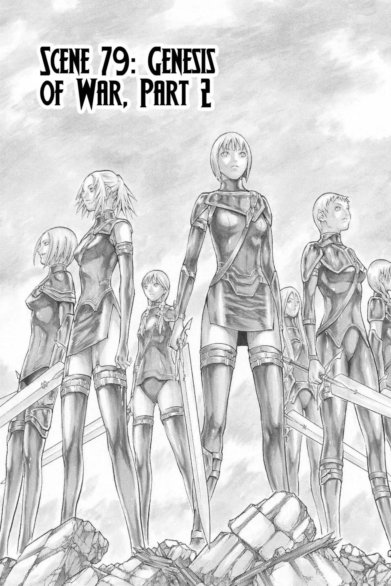 Claymore Chapter 79 page 1 - Chapter 79: Vol.15 Scene 79: Genesis of War, Part 2