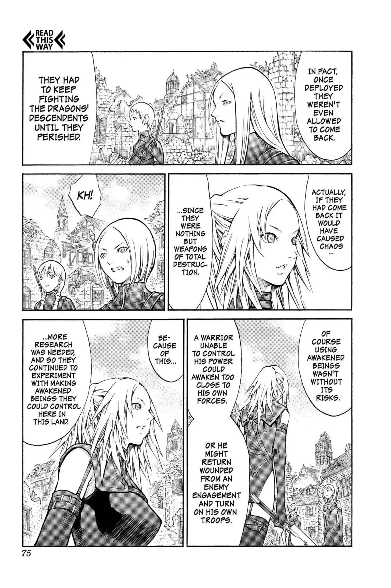 Claymore Chapter 80 page 4 - Chapter 80: Vol.15 Scene 80: Genesis of War, Part 3