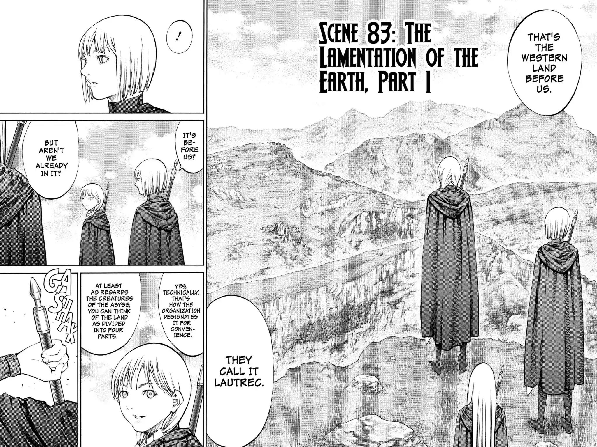Claymore Chapter 83 page 2 - Chapter 83: Vol.15 Scene 83: The Lamentation of the Earth, Part 1