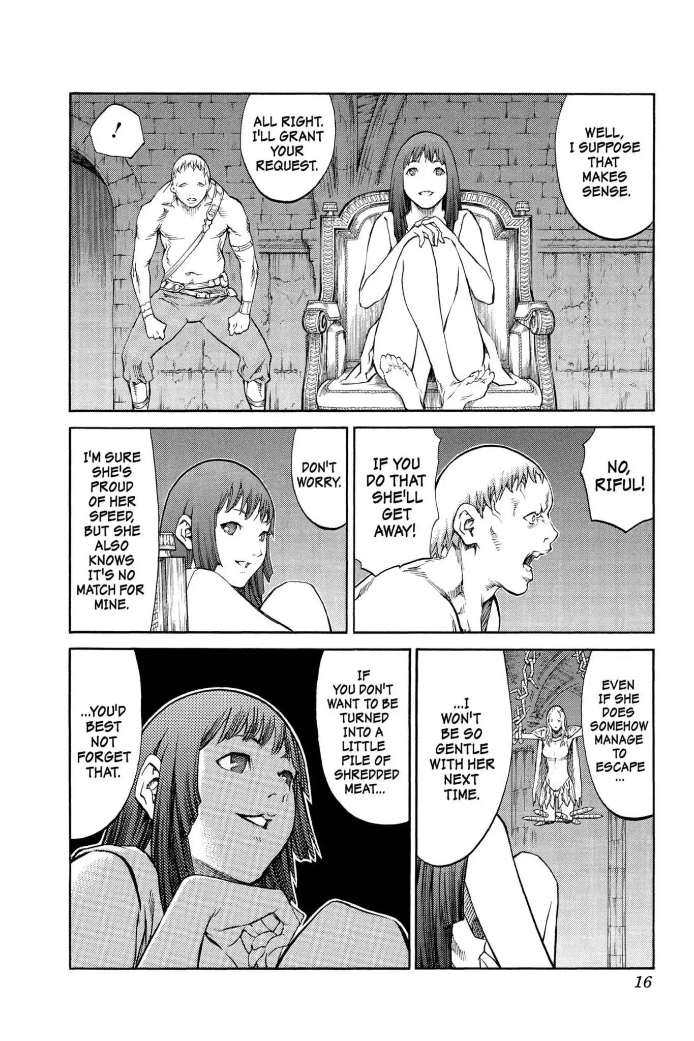Claymore Chapter 84 page 16 - Chapter 84: Vol.16 Scene 84: The Lamentation of the Earth, Part 2