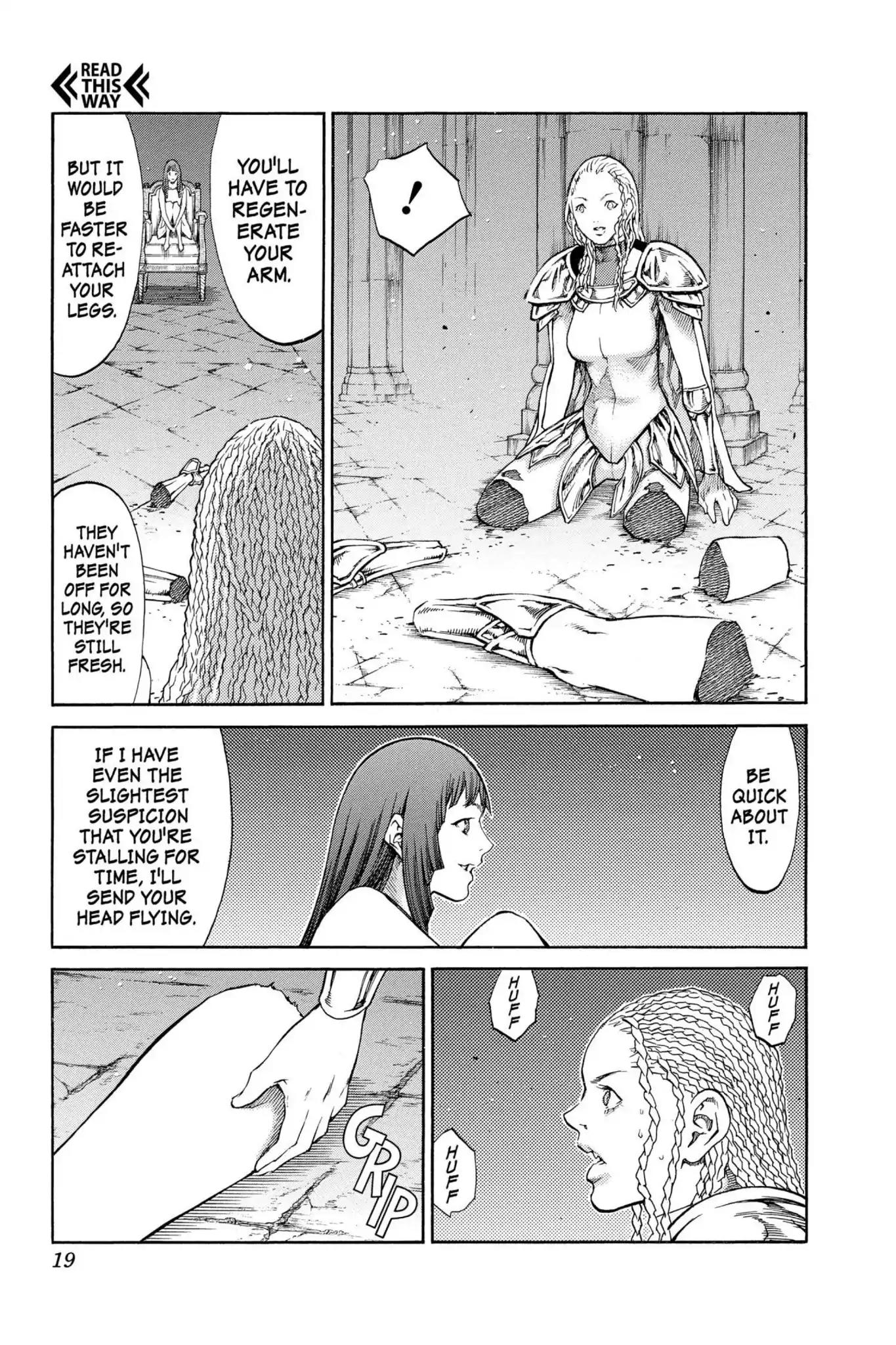 Claymore Chapter 84 page 19 - Chapter 84: Vol.16 Scene 84: The Lamentation of the Earth, Part 2