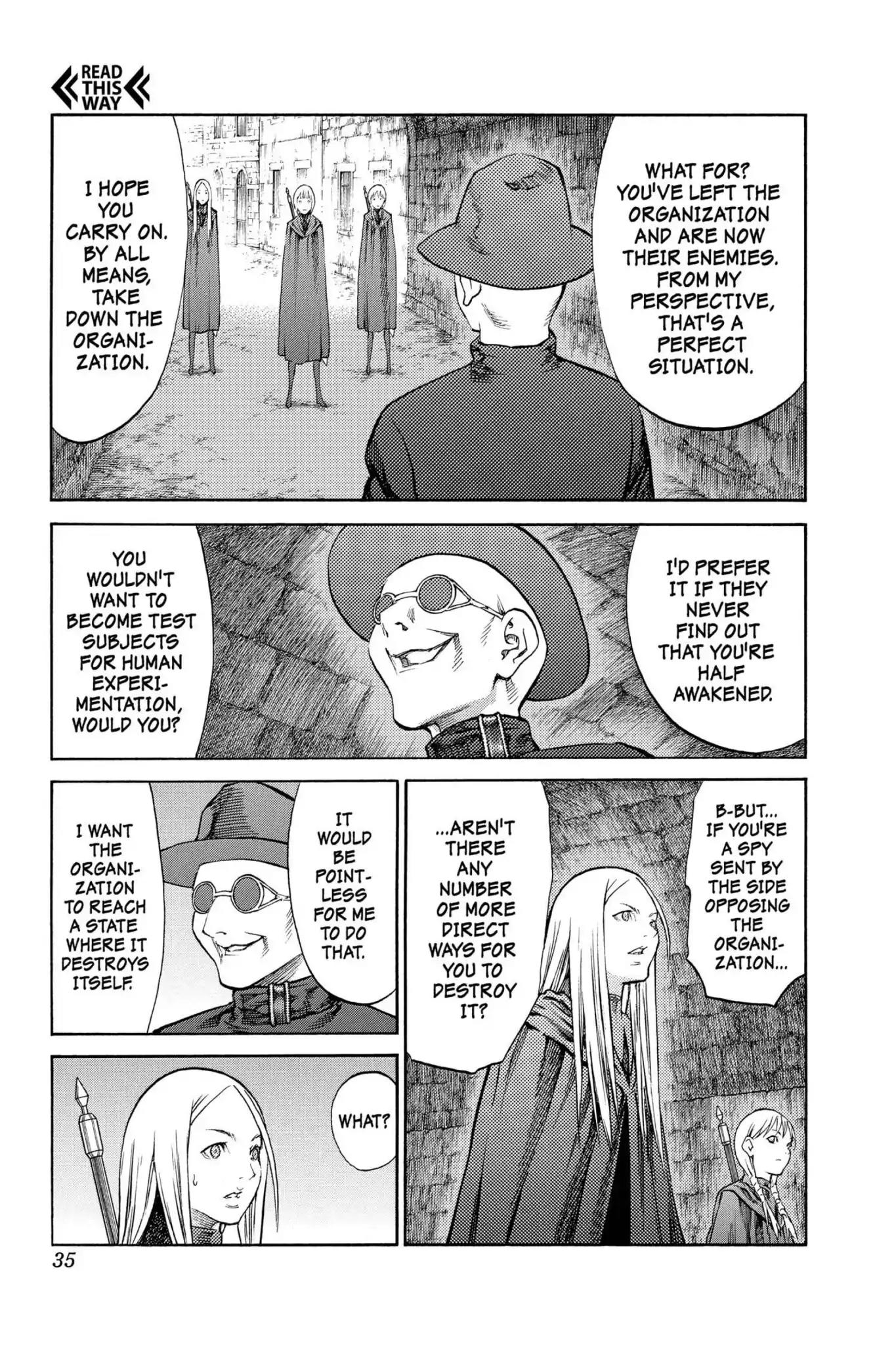Claymore Chapter 84 page 34 - Chapter 84: Vol.16 Scene 84: The Lamentation of the Earth, Part 2
