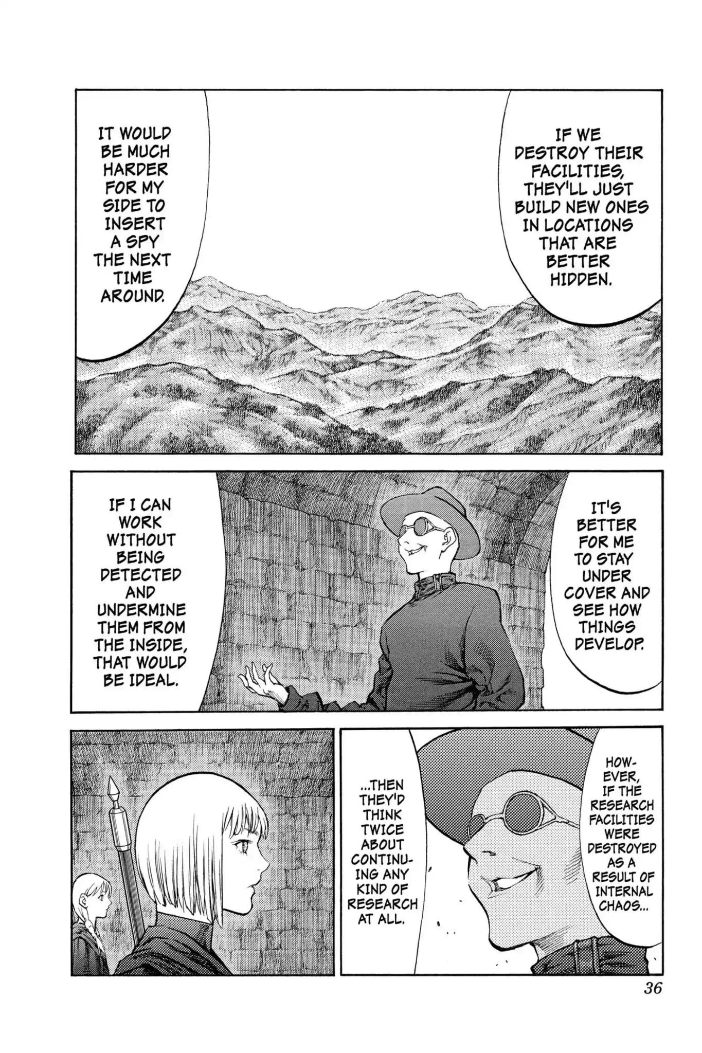 Claymore Chapter 84 page 35 - Chapter 84: Vol.16 Scene 84: The Lamentation of the Earth, Part 2