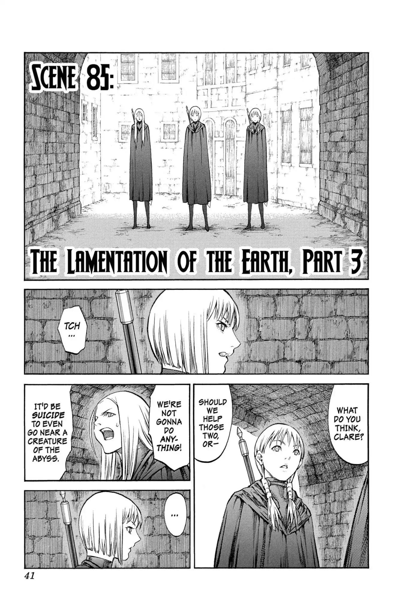 Claymore Chapter 85 page 3 - Chapter 85: Vol.16 Scene 85: The Lamentation of the Earth, Part 3