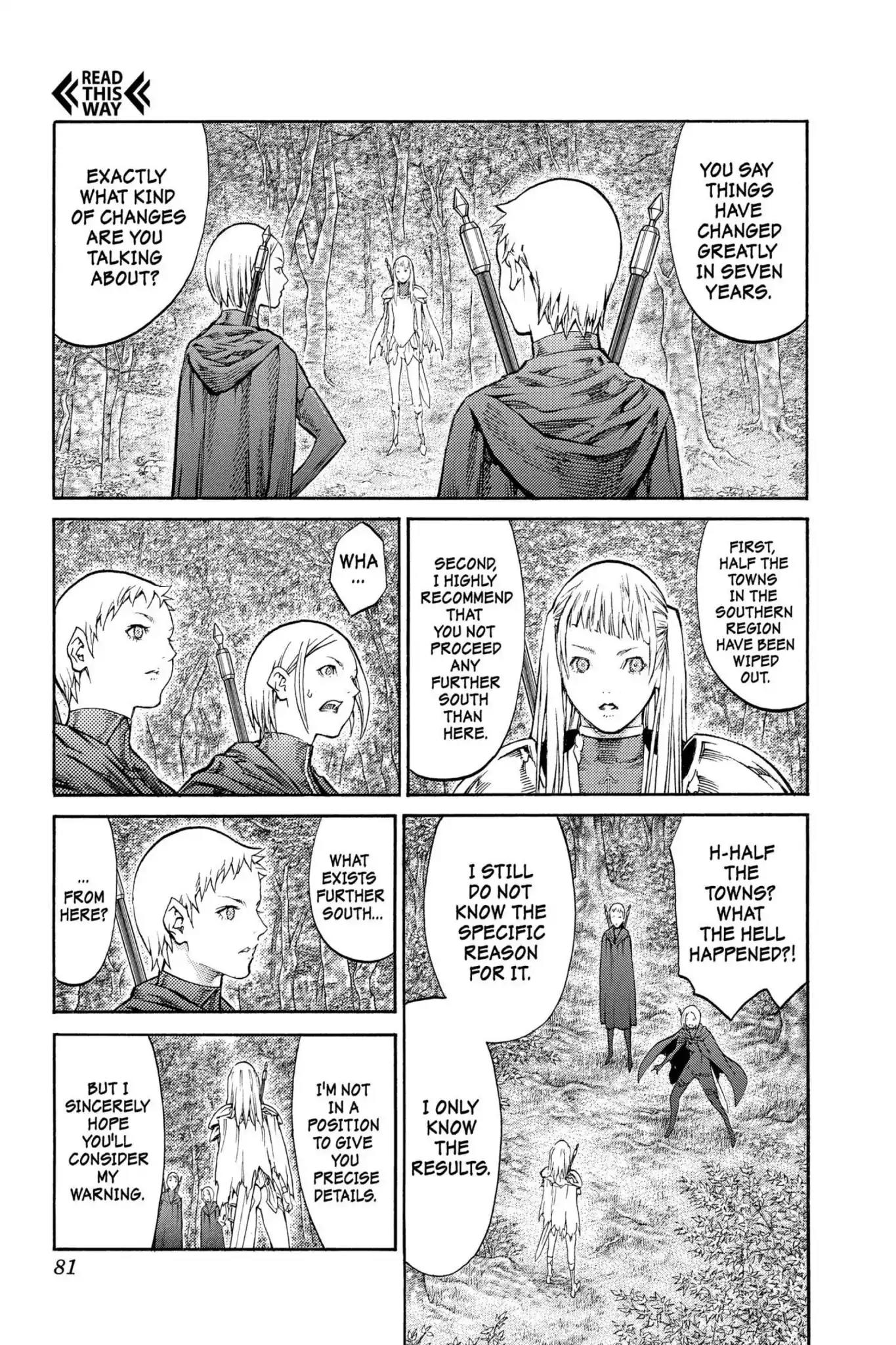 Claymore Chapter 86 page 11 - Chapter 86: Vol.16 Scene 86: The Lamentation of the Earth, Part 4