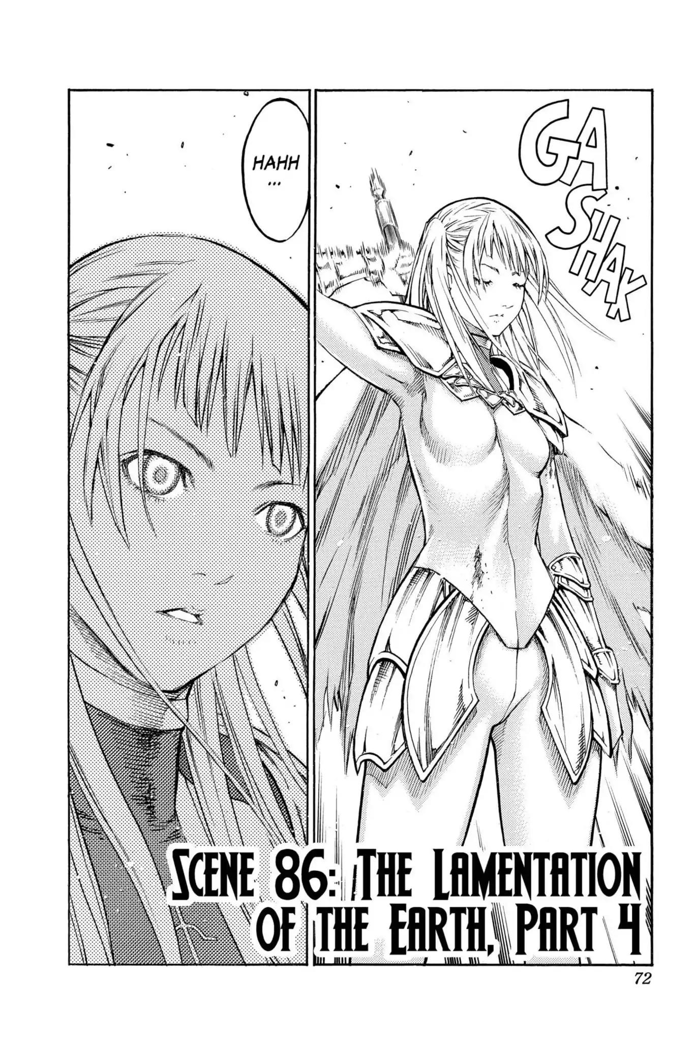 Claymore Chapter 86 page 2 - Chapter 86: Vol.16 Scene 86: The Lamentation of the Earth, Part 4