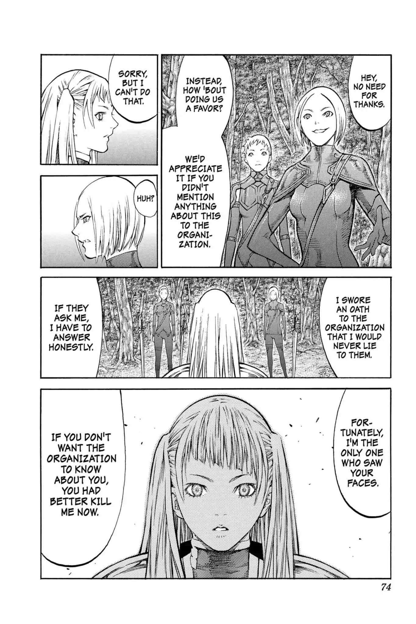 Claymore Chapter 86 page 4 - Chapter 86: Vol.16 Scene 86: The Lamentation of the Earth, Part 4