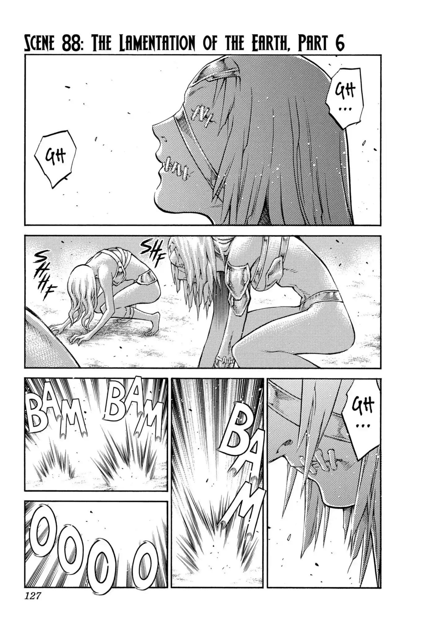 Claymore Chapter 88 page 1 - Chapter 88: Vol.16 Scene 88: The Lamentation of the Earth, Part 6