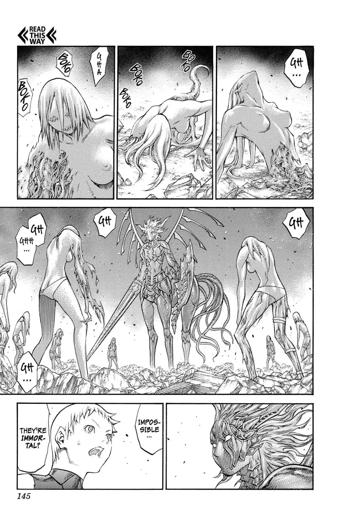 Claymore Chapter 88 page 17 - Chapter 88: Vol.16 Scene 88: The Lamentation of the Earth, Part 6