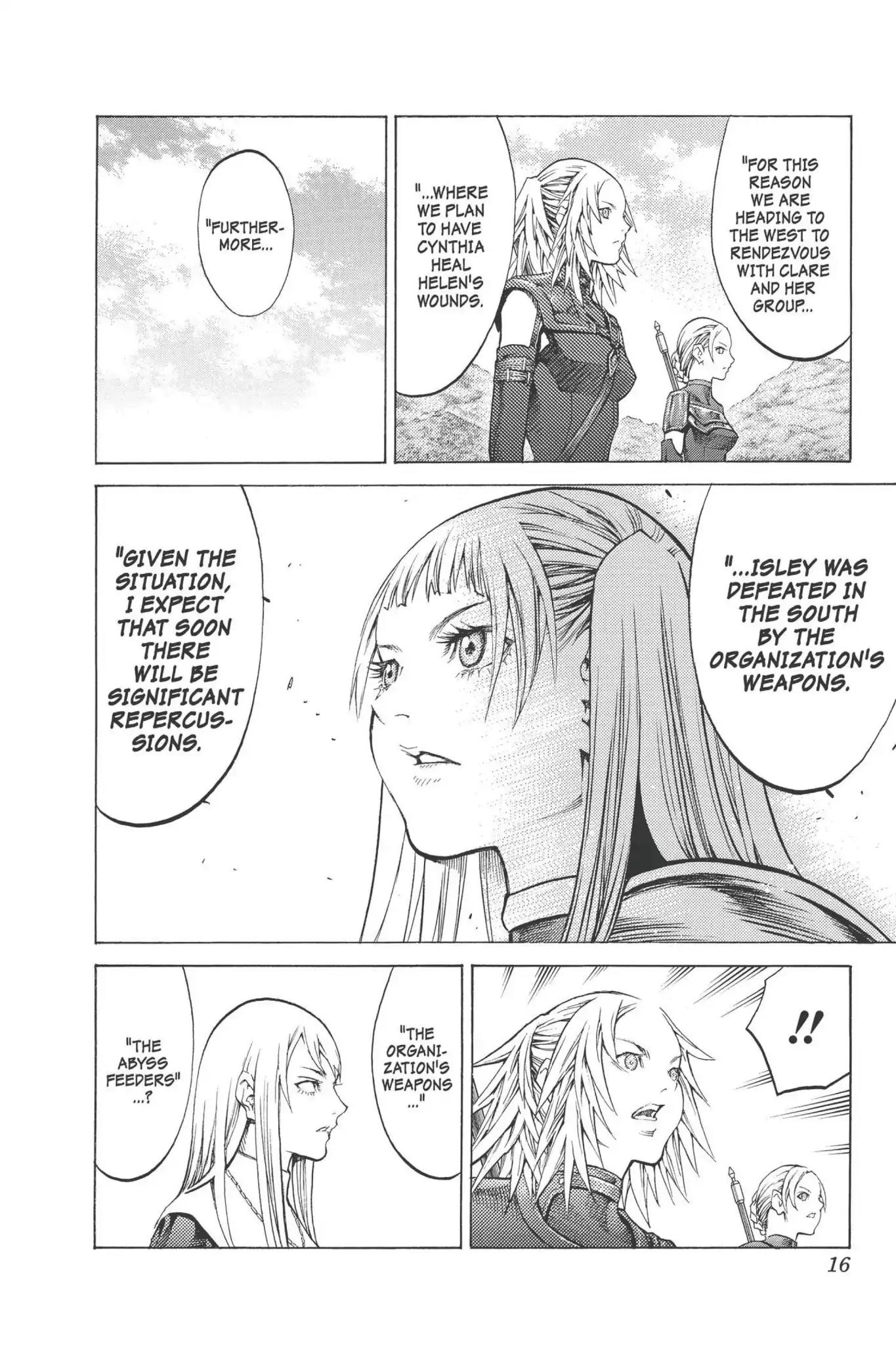 Claymore Chapter 90 page 16 - Chapter 90: Vol.17 Scene 90: The Claws of Memories, Part 1