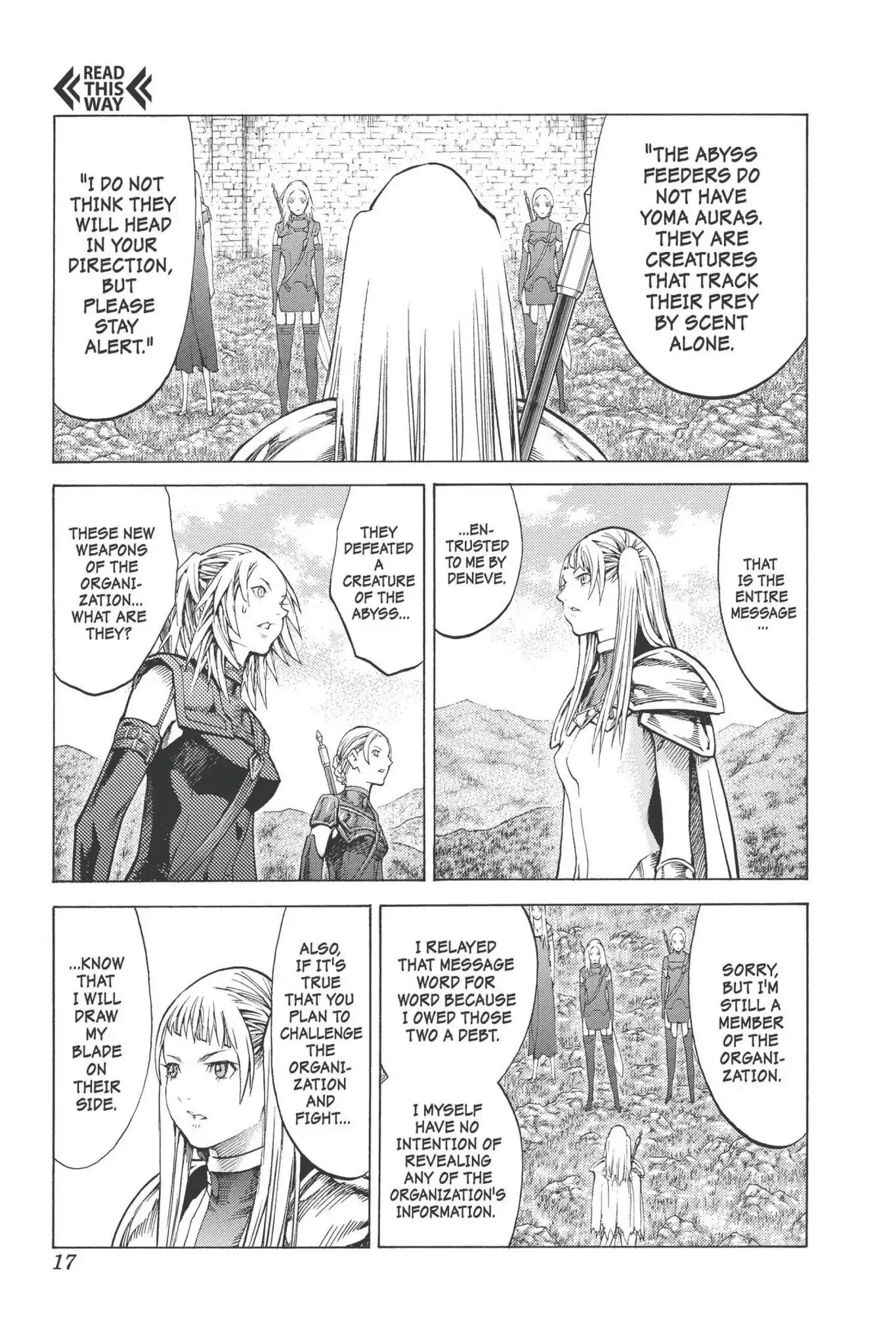 Claymore Chapter 90 page 17 - Chapter 90: Vol.17 Scene 90: The Claws of Memories, Part 1