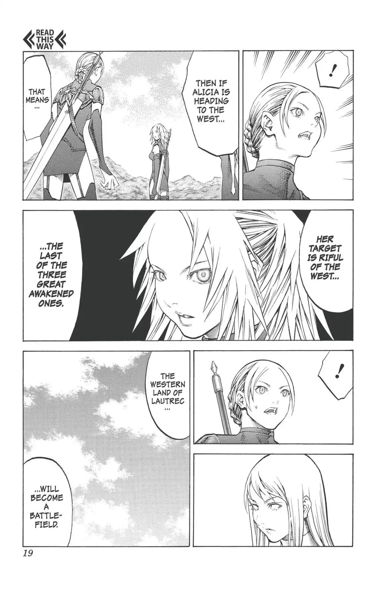 Claymore Chapter 90 page 19 - Chapter 90: Vol.17 Scene 90: The Claws of Memories, Part 1