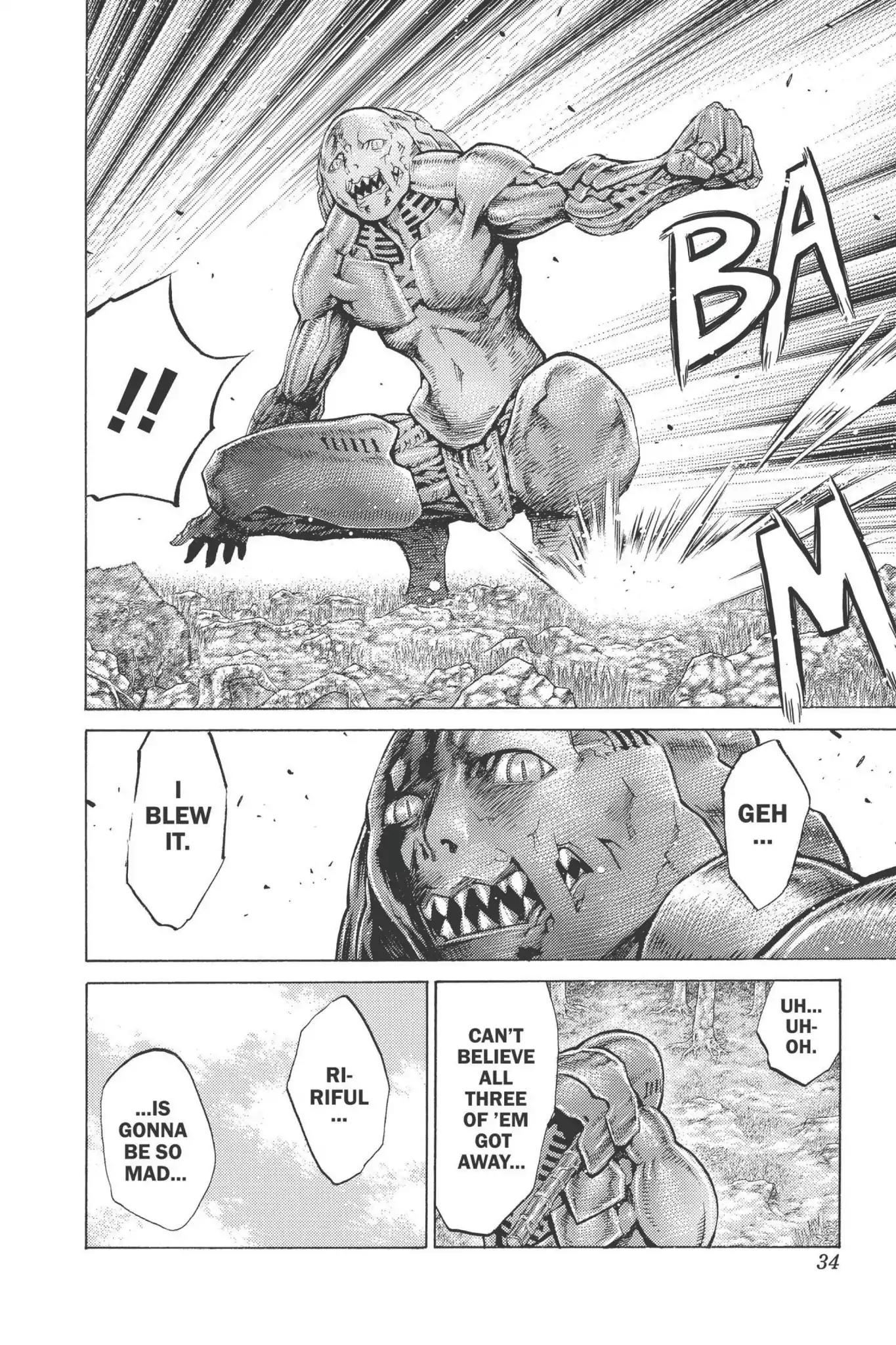 Claymore Chapter 90 page 34 - Chapter 90: Vol.17 Scene 90: The Claws of Memories, Part 1