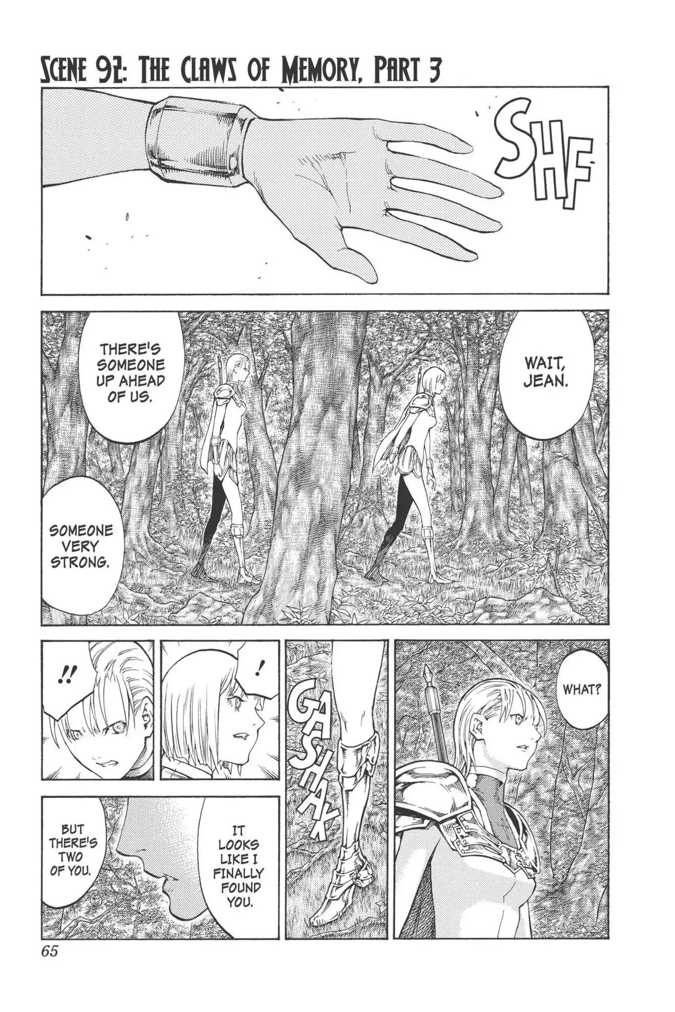 Claymore Chapter 92 page 1 - Chapter 92: Vol.17 Scene 92: The Claws of Memories, Part 3