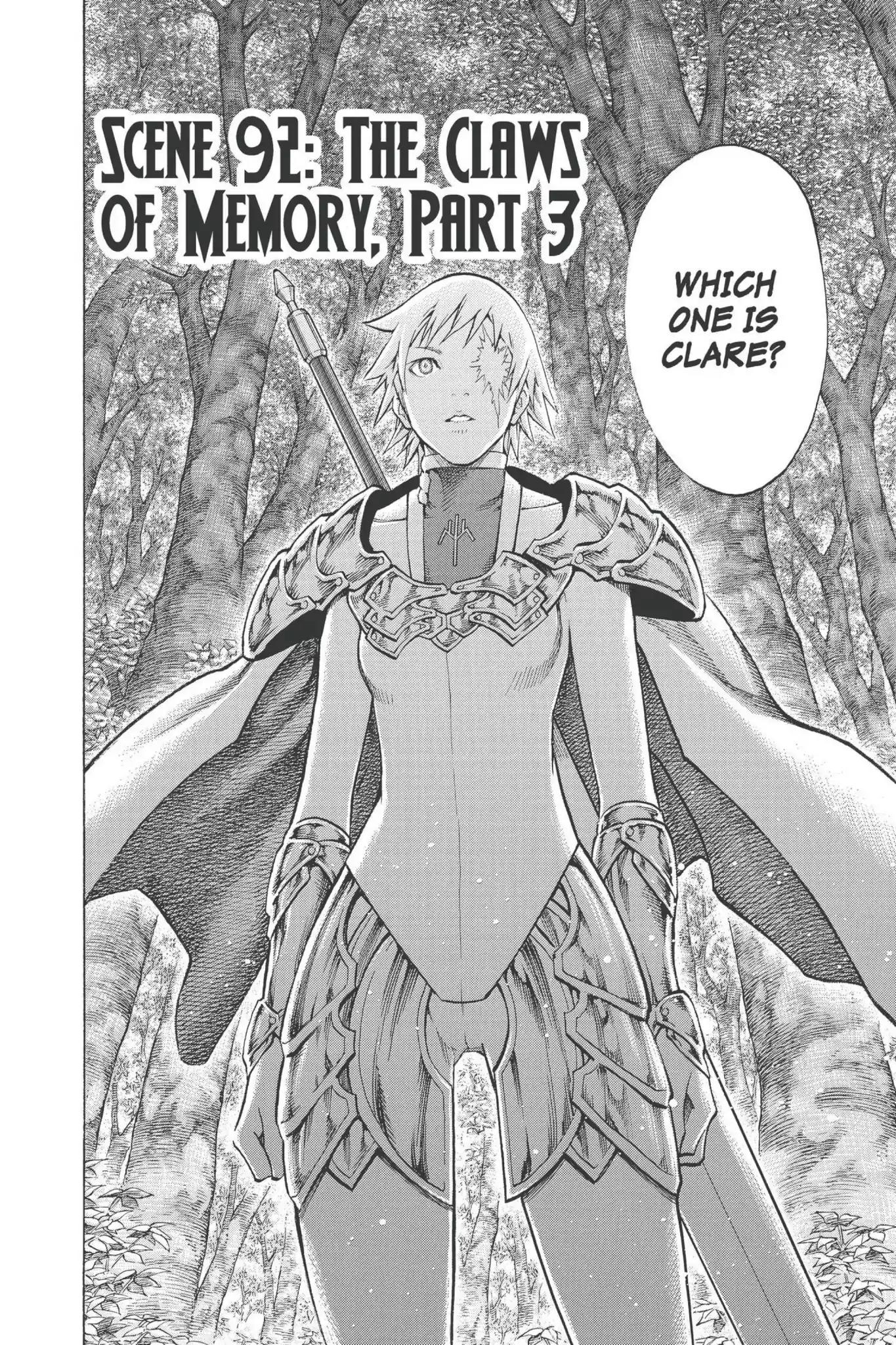 Claymore Chapter 92 page 2 - Chapter 92: Vol.17 Scene 92: The Claws of Memories, Part 3