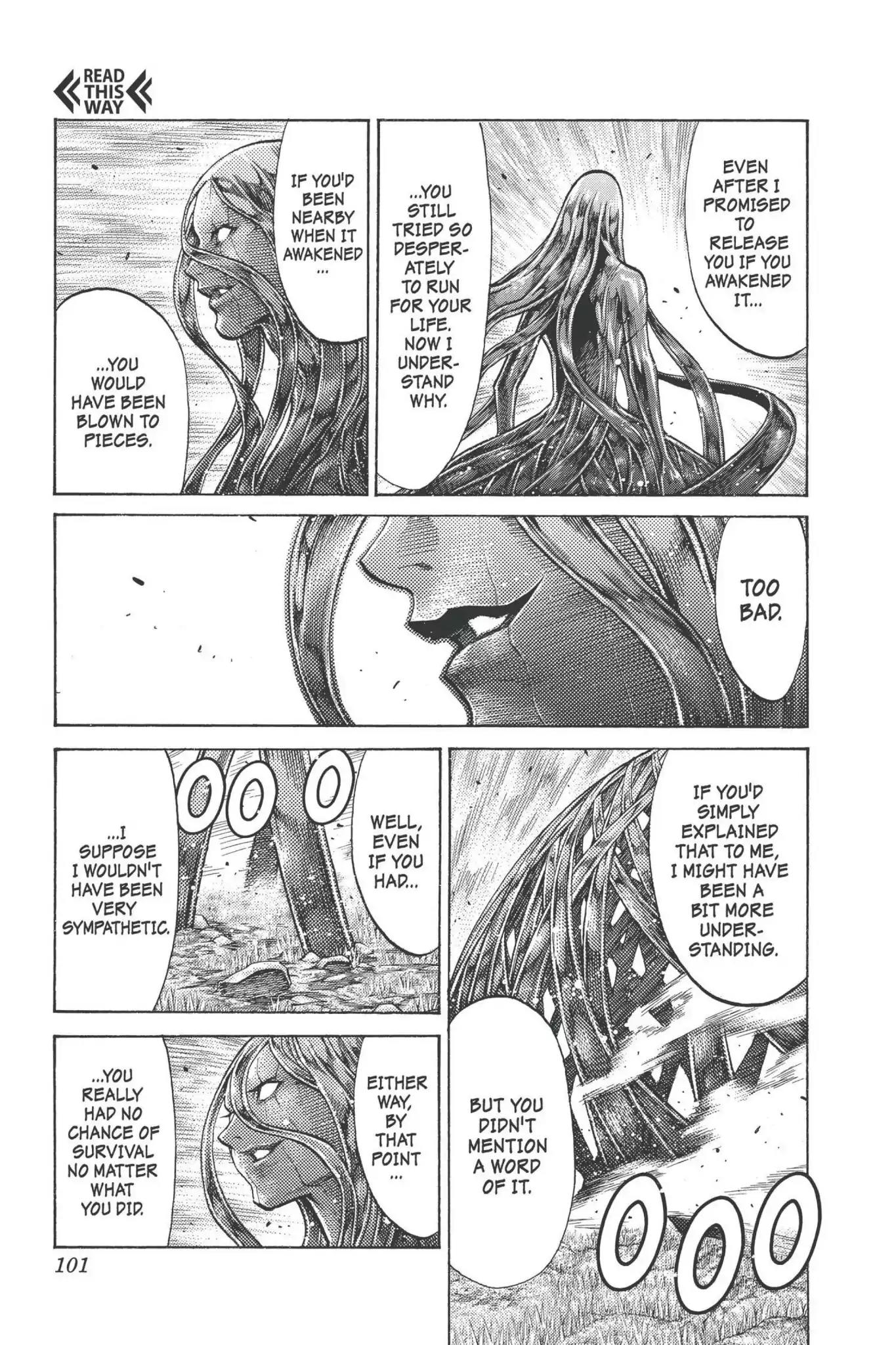 Claymore Chapter 93 page 4 - Chapter 93: Vol.17 Scene 93: The Claws of Memories, Part 4