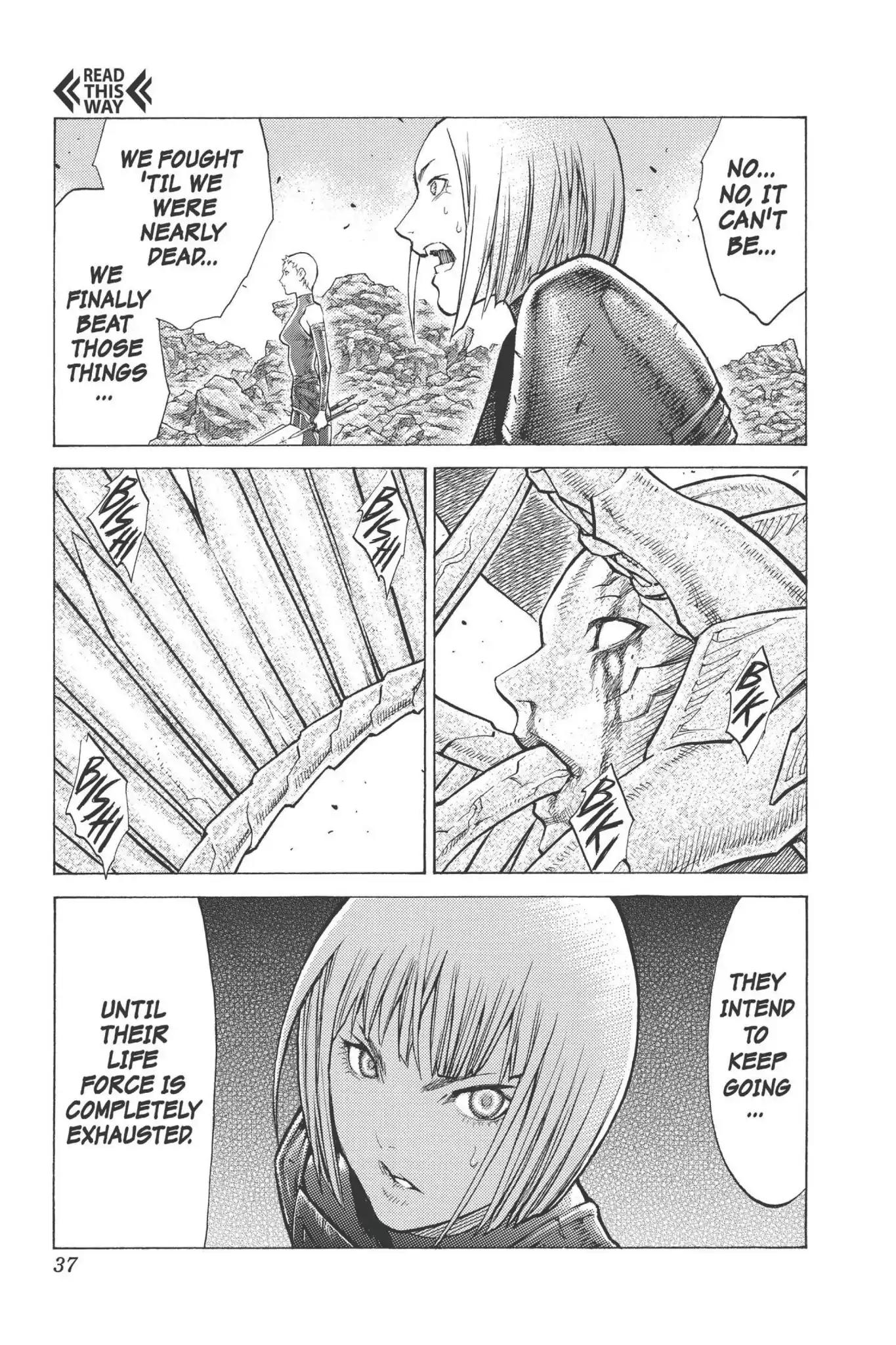 Claymore Chapter 96 page 34 - Chapter 96: Vol.18 Scene 96: The Ashes of Lautrec, Part 1