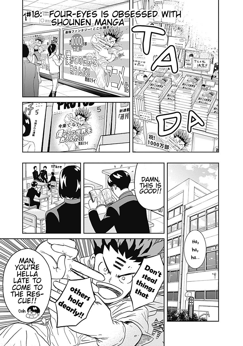Clean Freak! Aoyama-kun Chapter 18 page 1 - Chapter 18: Four-Eyes is Obsessed With Shounen Manga