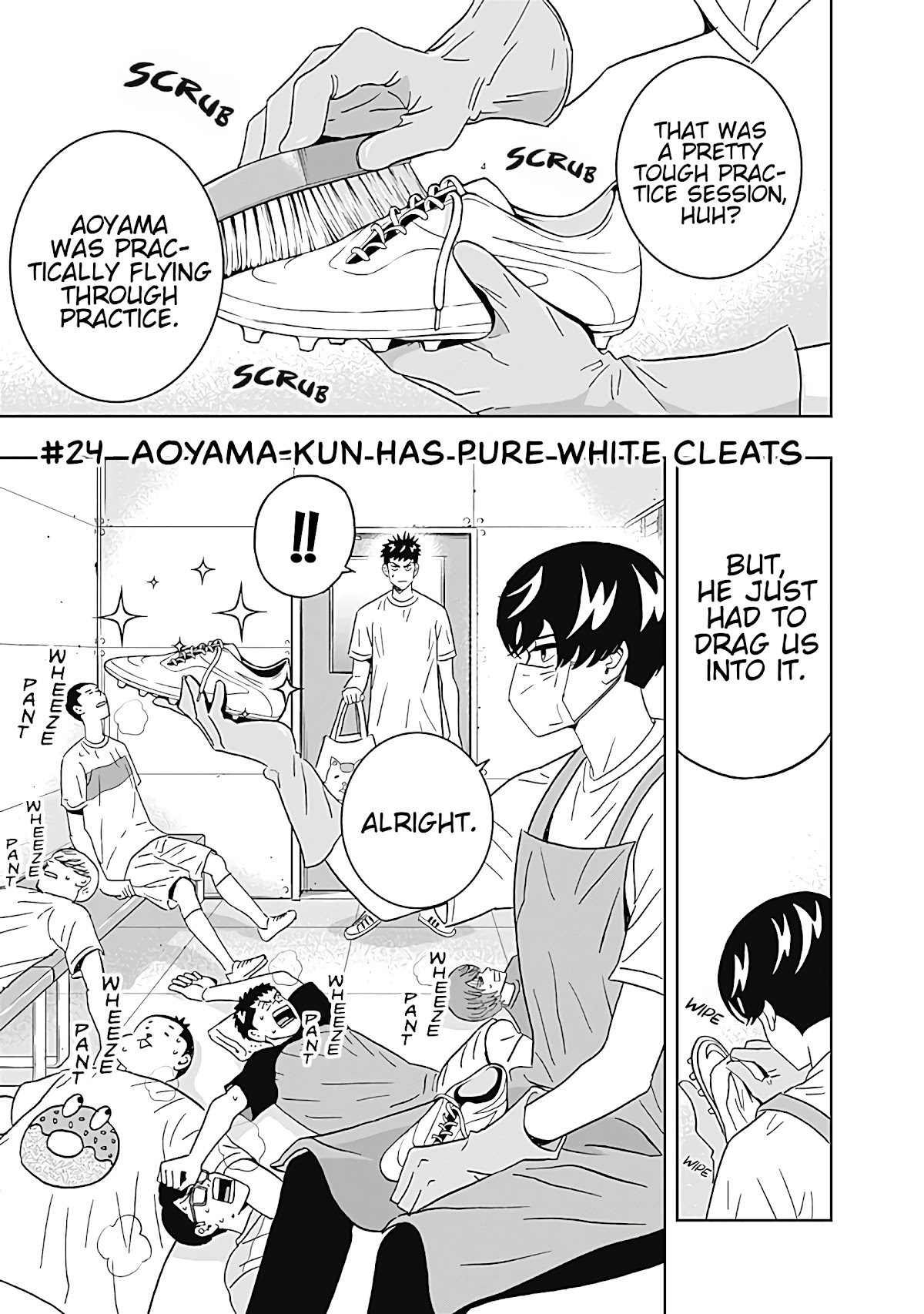 Clean Freak! Aoyama-kun Chapter 24 page 1 - Chapter 24: Aoyama-kun Has Pure White Cleats