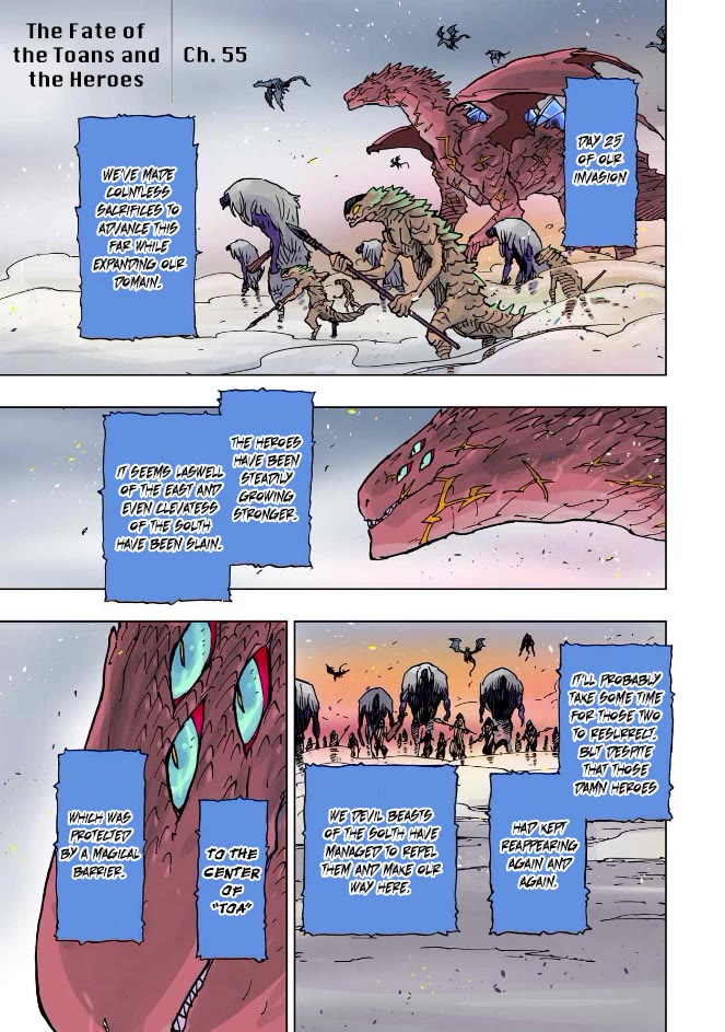 Clevatess - The King of Devil Beasts, the Baby and the Brave of the Undead Chapter 55 page 1 - Chapter 55: The Fate of the Toans and the Heroes