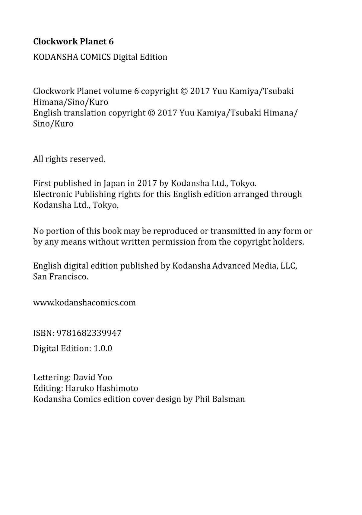 Clockwork Planet Chapter 30.5 page 7 - Vol.6 Afterword