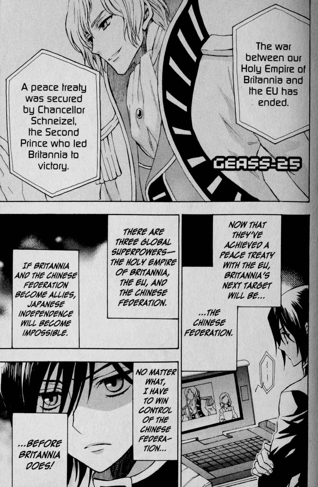 Code Geass: Lelouch of the Rebellion Chapter 25 page 1 - Chapter 25: Tien Zi of the Chinese Federation