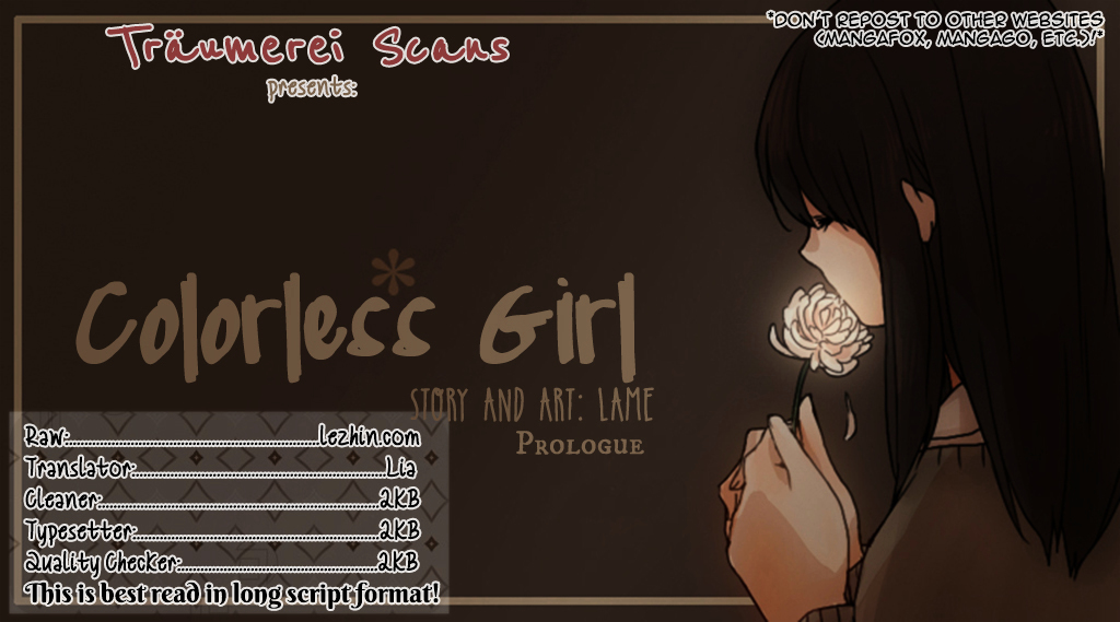 Colorless Girl Chapter 0.2 page 1 - Chapter --v2- : Prologue