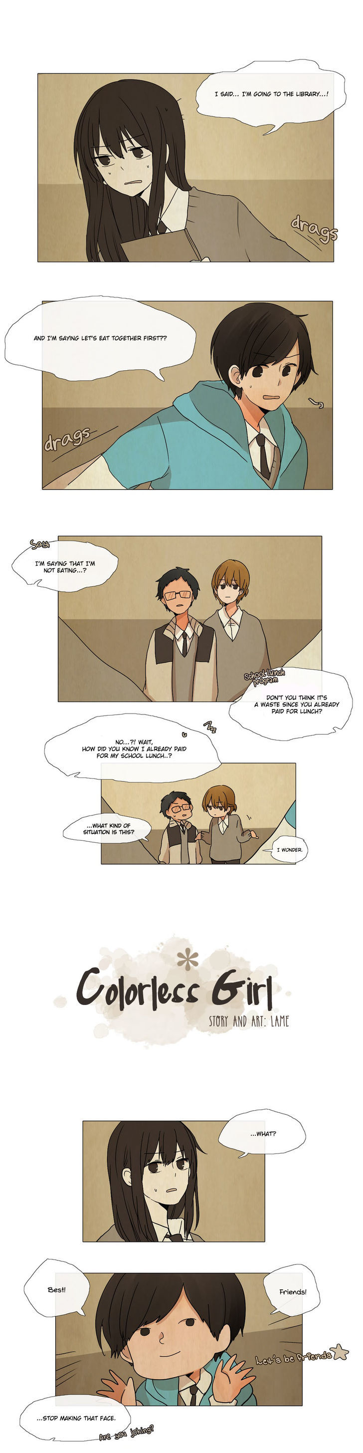 Colorless Girl Chapter 4 page 2 - Chapter 4 : Monday, April 8th (1)