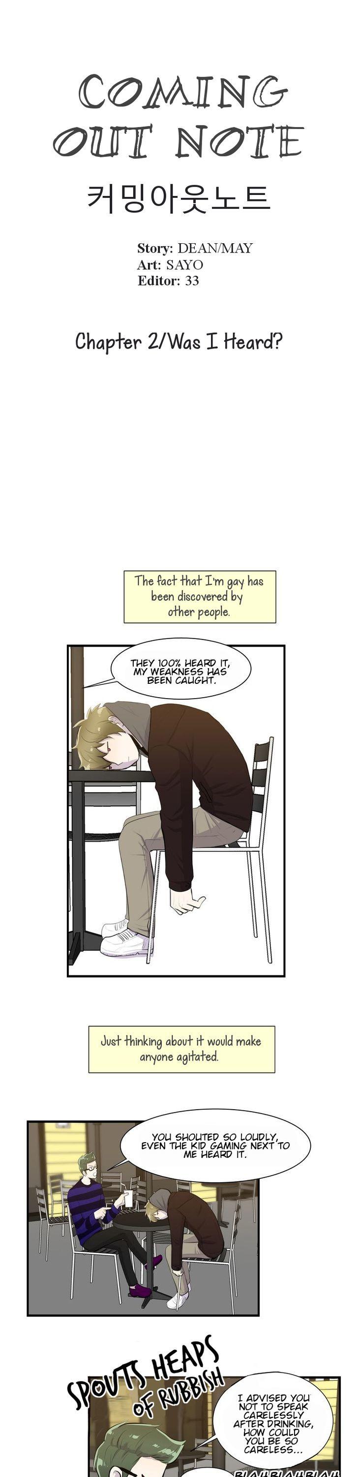 Coming Out Note Chapter 2 page 13 - Chapter 2 : Was I Heard?
