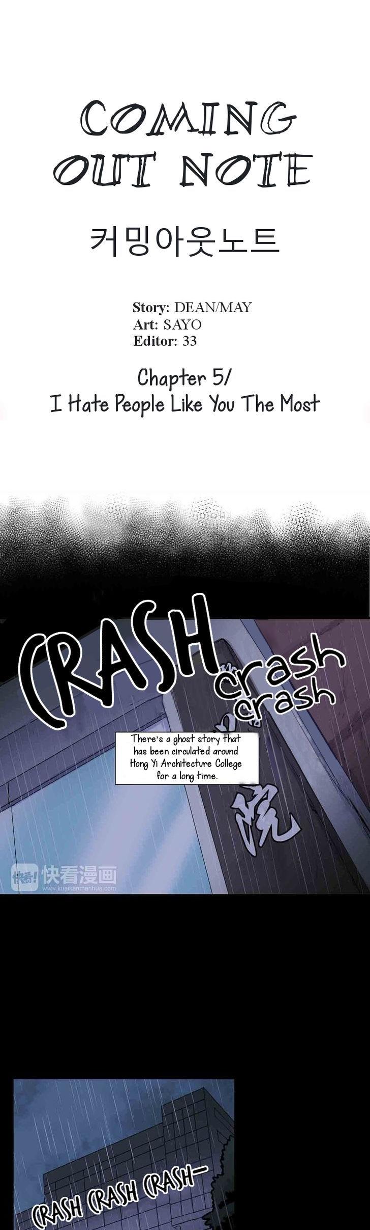 Coming Out Note Chapter 5 page 5 - Chapter 5 : I Hate People Like You the Most