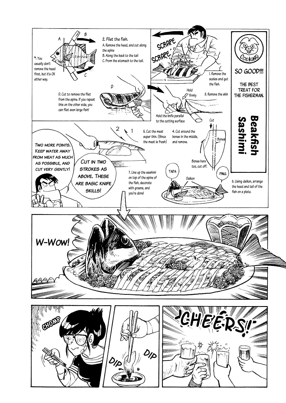 Cooking Papa Chapter 5 page 12 - Chapter 5: Hearty Striped Beakfish Sashimi