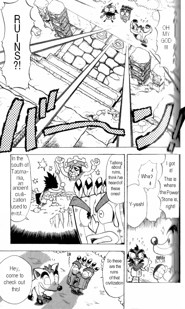 Crash Bandicoot: Dance! De Jump! Na Daibouken Chapter 4.2 page 9 - Chapter 4 v2 : Deep in the Ruins...!