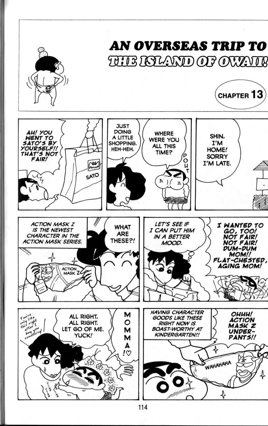 Crayon Shin-chan Chapter 11.3 page 38 - Vol.11 Chapter 3: An Overseas Trip to the Island of Owaii!