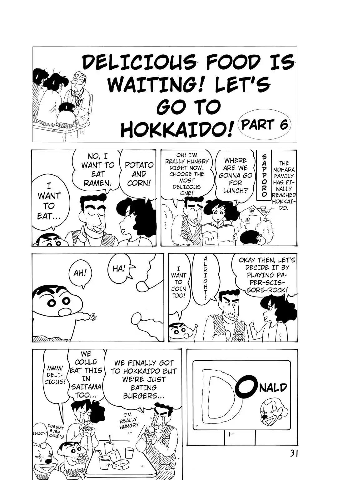 Crayon Shin-chan Chapter 14.2-6 page 2 - Vol.14 Chapter 2.6: Part 6: Delicious Food is Waiting! Let’s Go To Hokkaido!