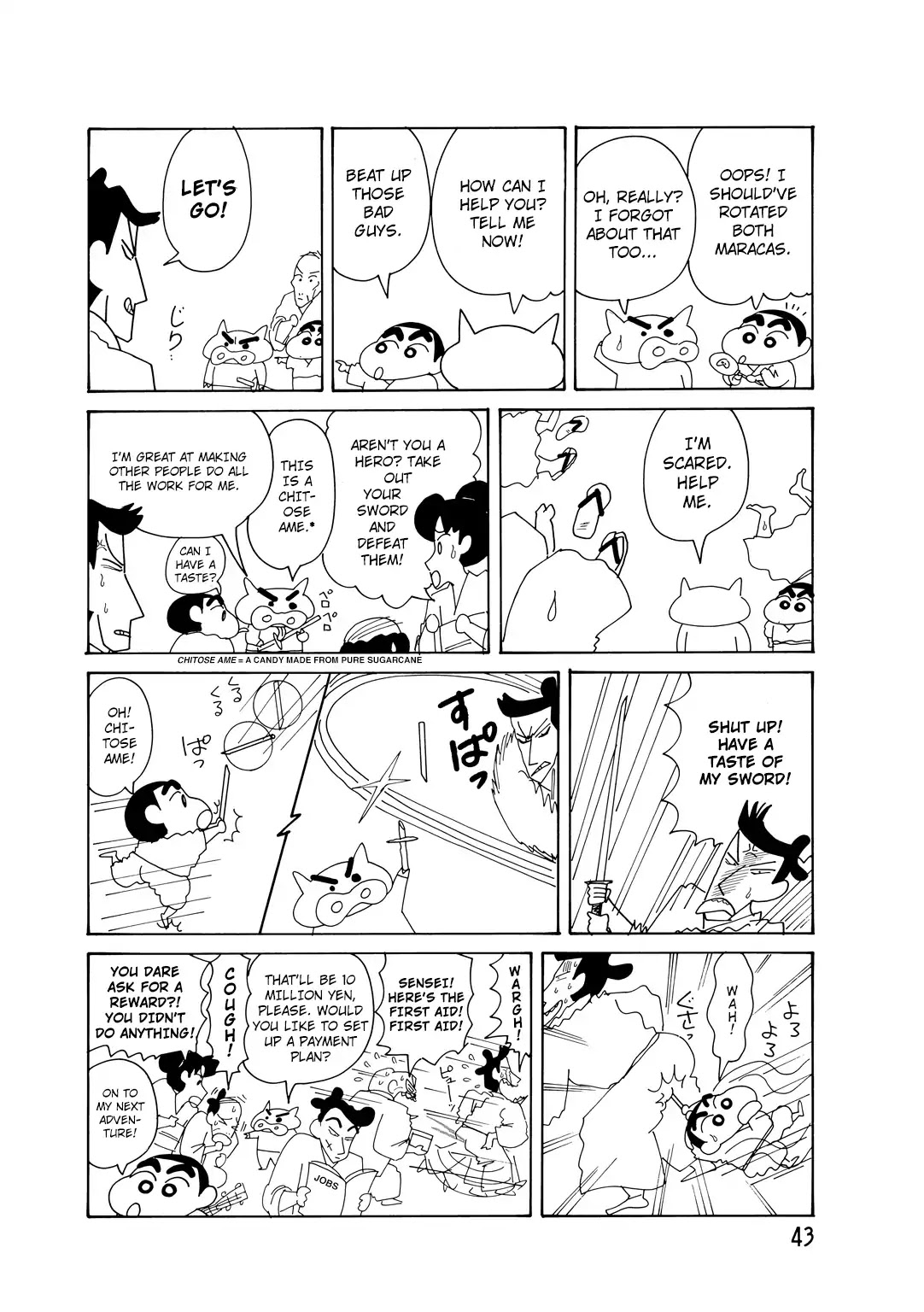 Crayon Shin-chan Chapter 15.3 page 8 - Vol.15 Chapter 3: Part 01 - The Hero's Warm Welcome [The Adventures Of Buriburizaemon]