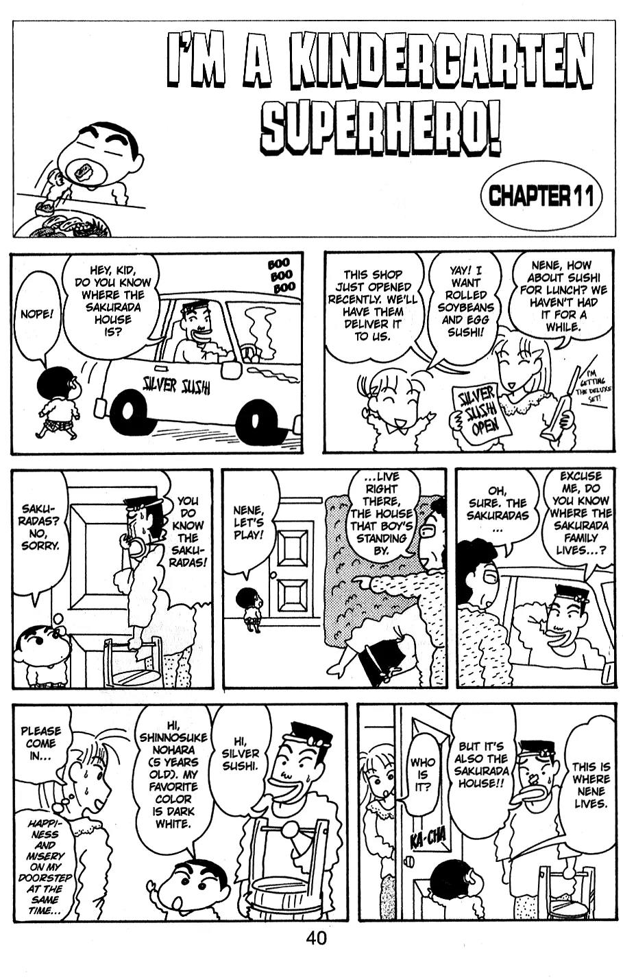 Crayon Shin-chan Chapter 5.11-13-1 page 1 - Vol.5 Chapter 11 - 13 Part 1: I'm a Kindergarten Superhero!