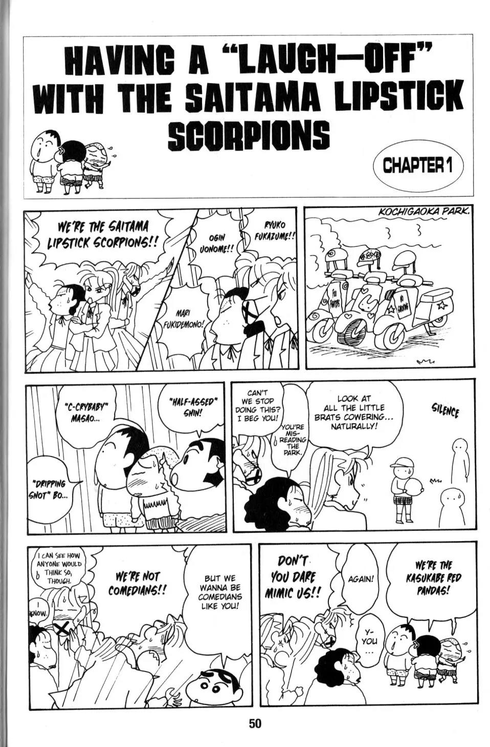 Crayon Shin-chan Chapter 8.2 page 2 - Vol.8 Chapter 2: Having a "Laugh-off" with the Saitama Lipstich Scorpions
