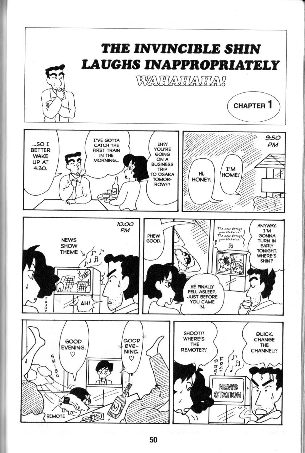 Crayon Shin-chan Chapter 9.2 page 2 - Vol.9 Chapter 2: The invincible Shin laughs inappropriately wahahahaha!