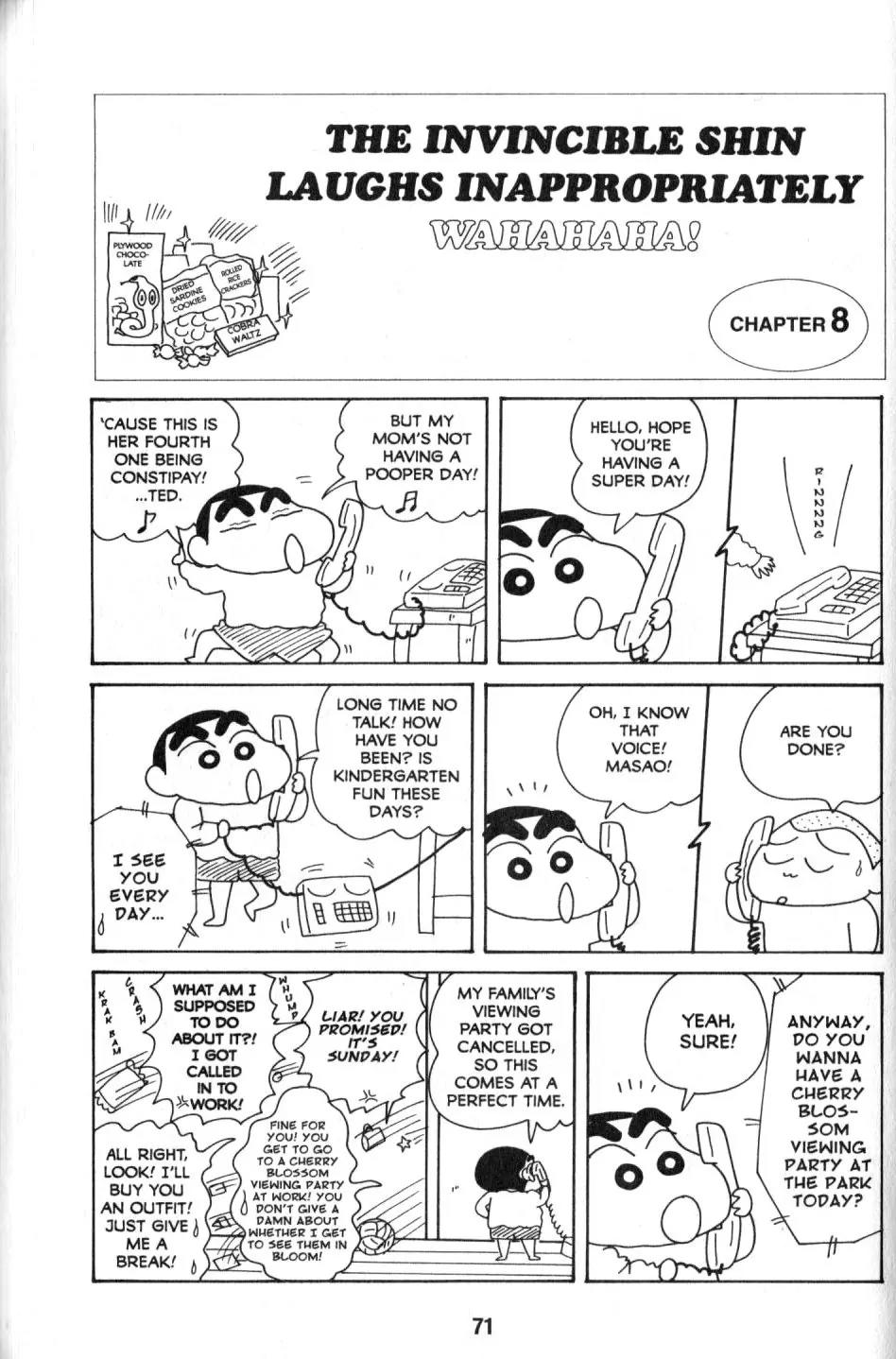 Crayon Shin-chan Chapter 9.2 page 23 - Vol.9 Chapter 2: The invincible Shin laughs inappropriately wahahahaha!