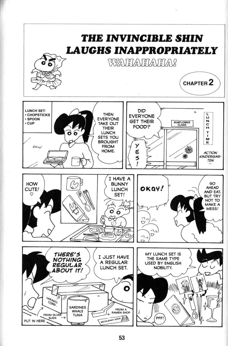 Crayon Shin-chan Chapter 9.2 page 5 - Vol.9 Chapter 2: The invincible Shin laughs inappropriately wahahahaha!