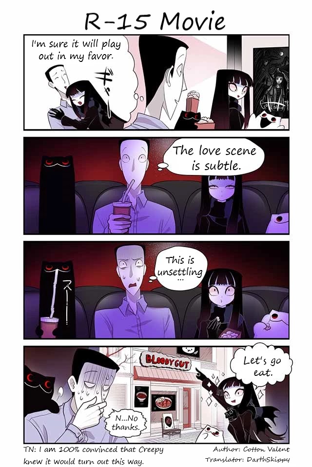Creepy Cat Chapter 350 page 1 - Chapter 350: R-15 Movie