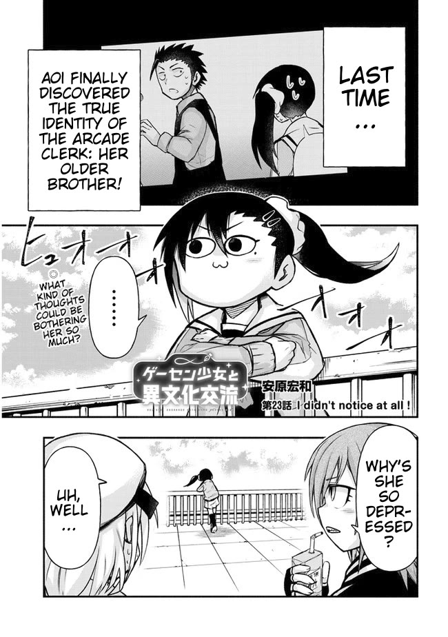 Cross-Cultural Exchange With the Girl at the Arcade Chapter 23 page 1 - Chapter 23: I Didn't Notice at All!
