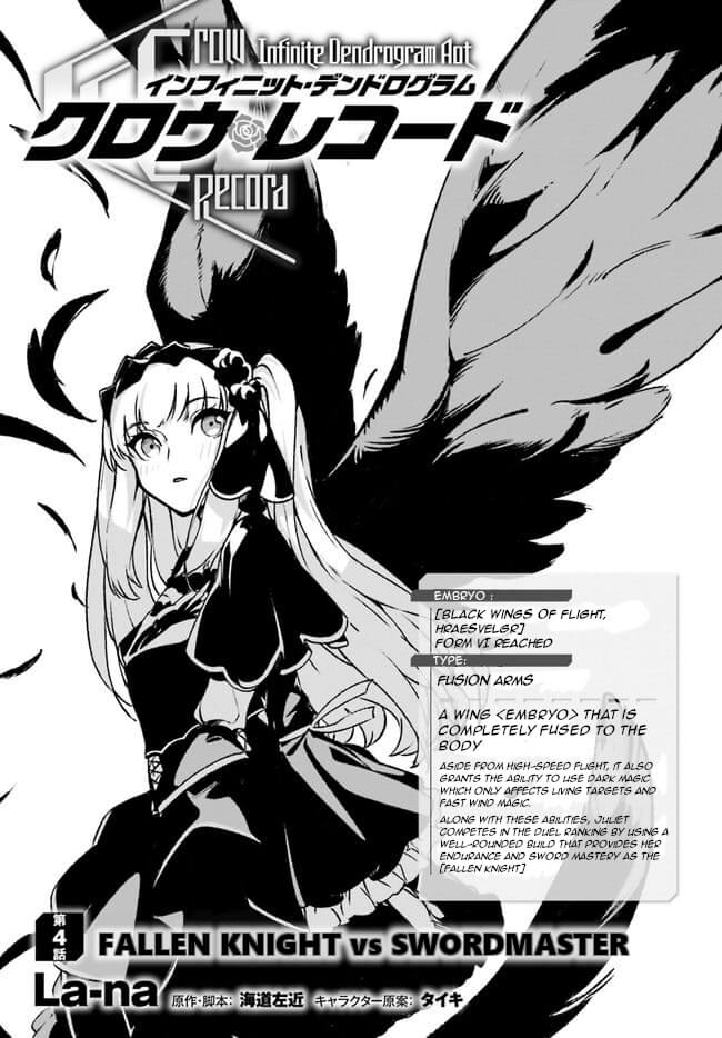 Crow Record: Infinite Dendrogram Another Chapter 4 page 1 - Chapter 4: Fallen Knight vs Swordmaster