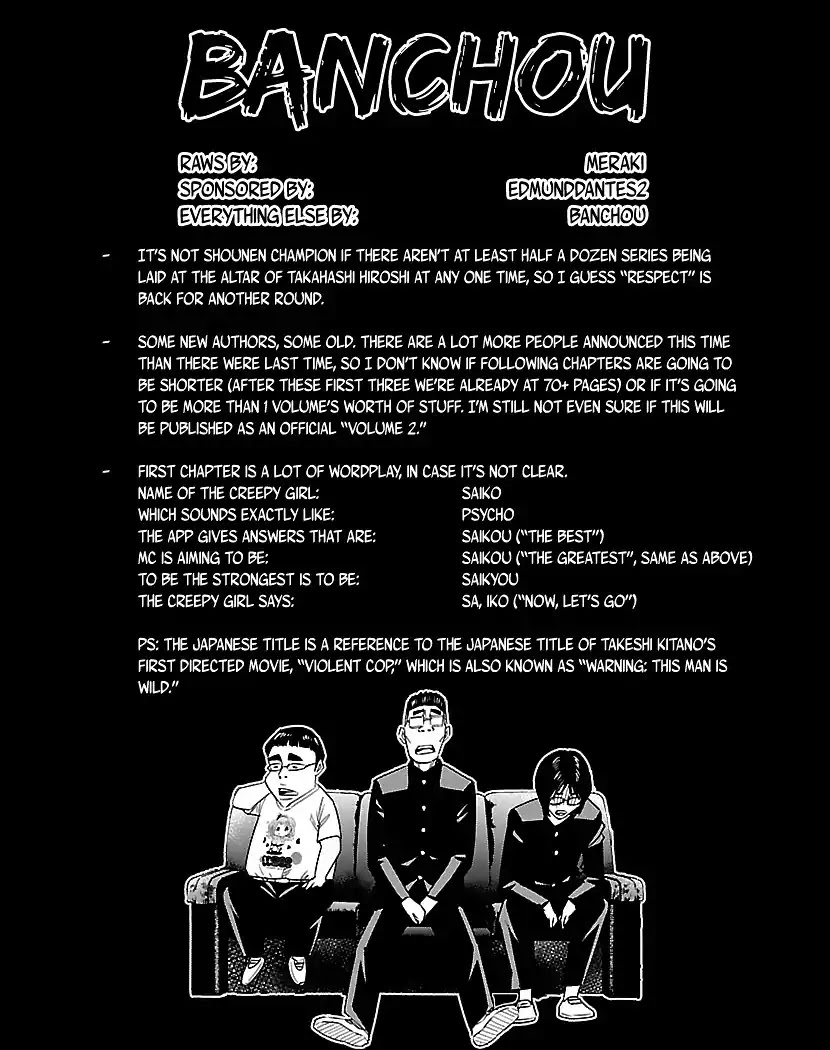Crows Respect Chapter 3 page 1 - Chapter 3: “Crows vs Hakaiju” Honda Shingo ~The Strongest vs The Most Evil~