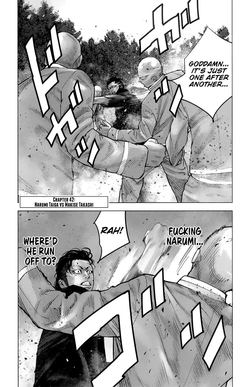 Crows Zero II: Suzuran x Houen Chapter 42 page 2 - Chapter 42: Narumi Taiga vs Makise Takashi