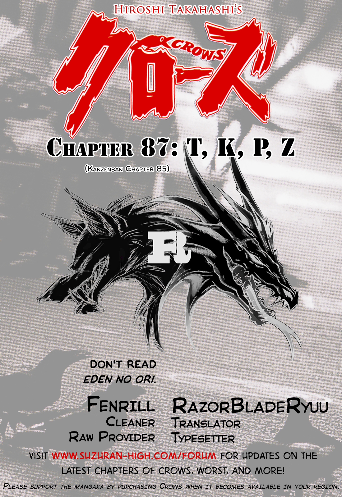 Crows Chapter 87 page 51 - Chapter 87: T, K, P, Z