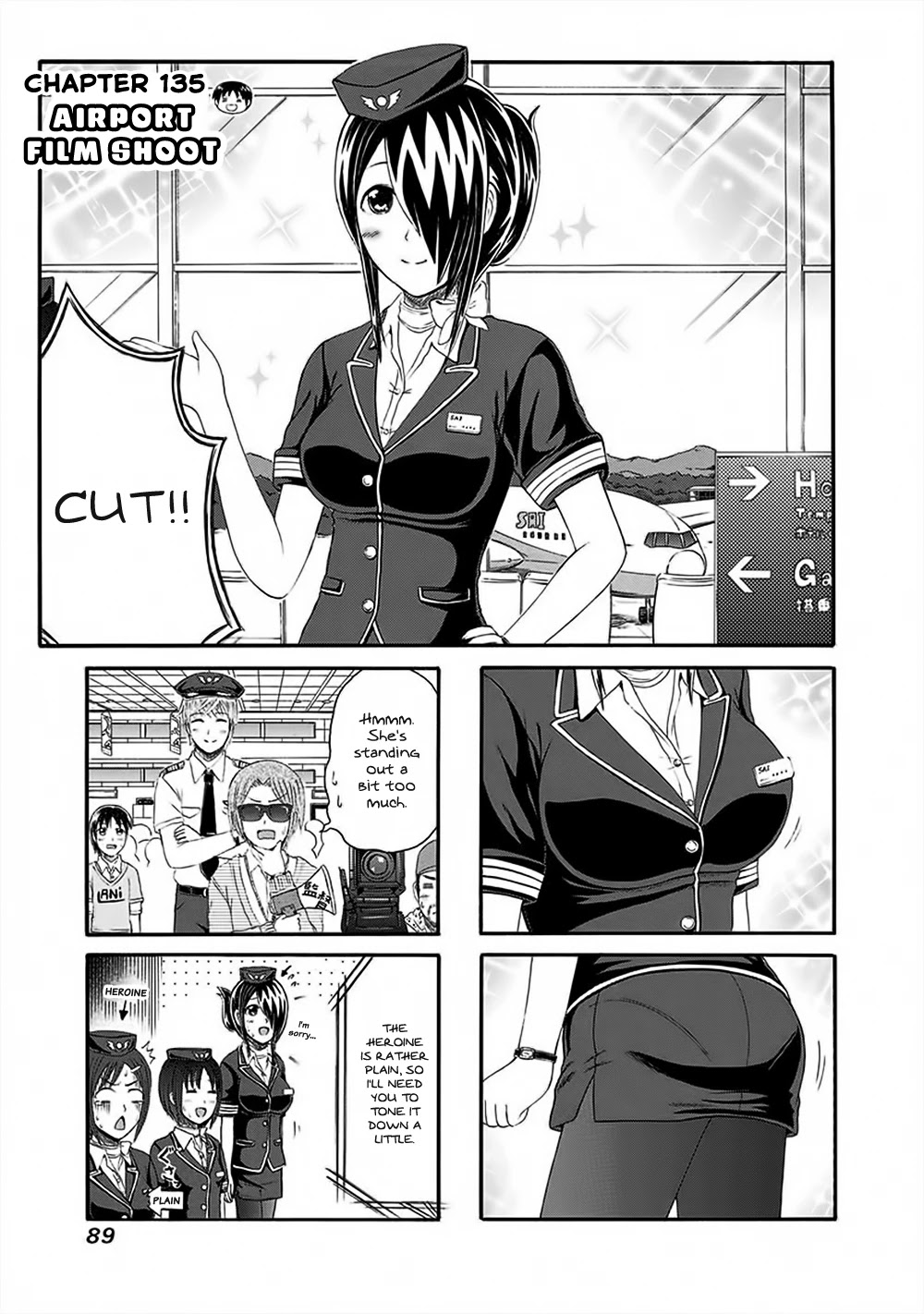 Cyclops Shoujo Saipu~ Chapter 135 page 1 - Chapter 135: Airport Film Shoot
