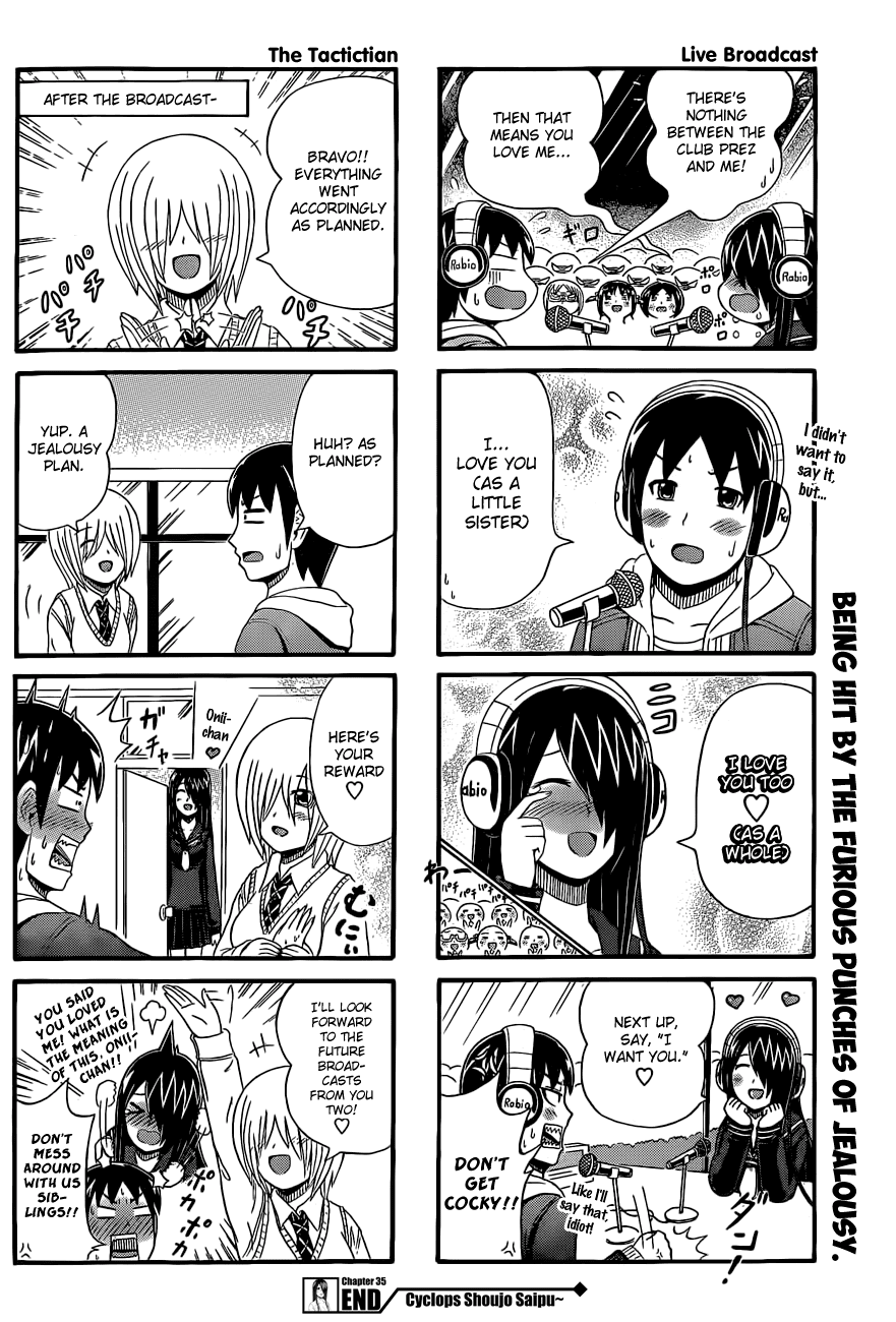 Cyclops Shoujo Saipu~ Chapter 35 page 4 - Chapter 35: Live Confession